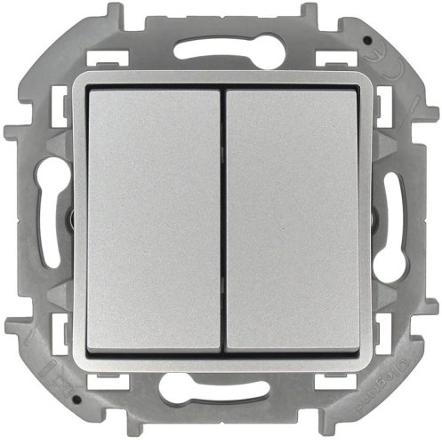 Переключатель без рамки Legrand Inspiria 2-кл. проходной алюминий фото Переключатель без рамки Legrand Inspiria 2-кл. проходной алюминий картинка